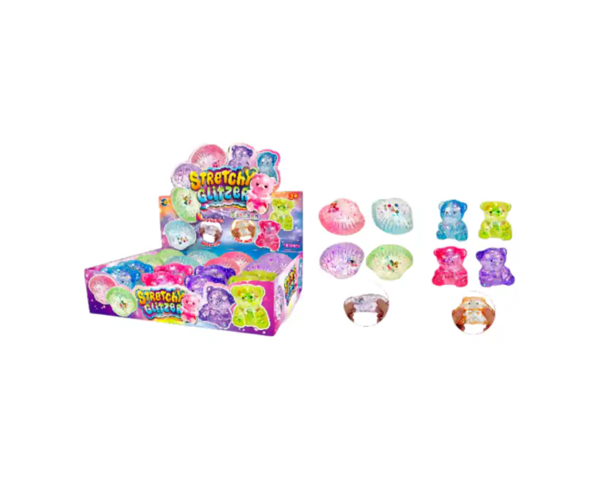 Bild 1 von Figur Stretchy Glitzer Muscheln/Bär