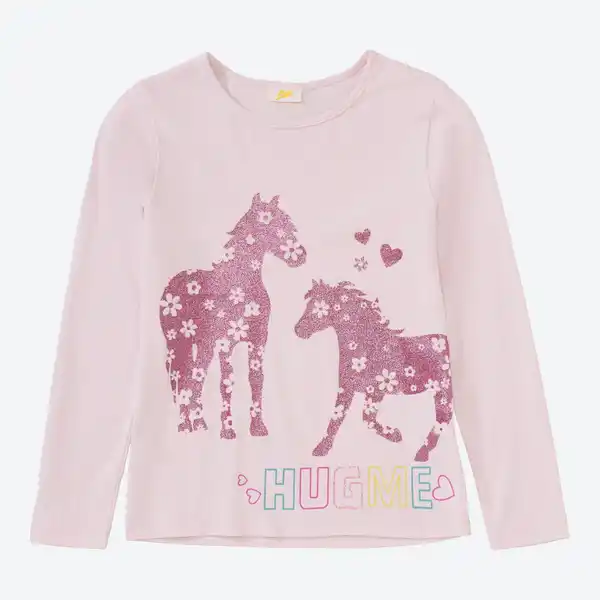 Bild 1 von Kinder-Mädchen-Shirt mit Pferdemotiven