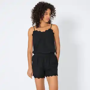 Damen-Nachtwäsche-Shorts aus Viskose und Leinen
