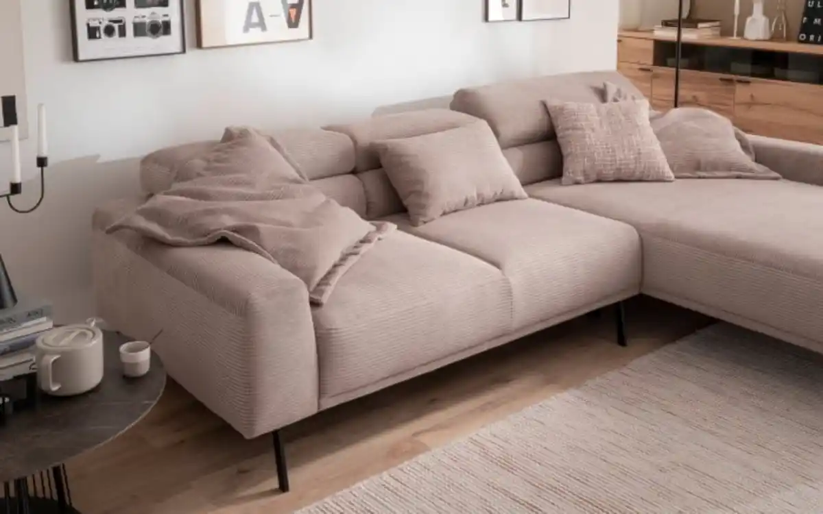 Bild 3 von Wohnlandschaft Tossa, Cord/taupe, inkl. Kopfteilverstellung