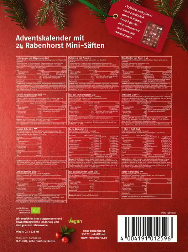 Bild 3 von Rabenhorst Adventskalender 2025, 3.000 ml 24x 125 ml