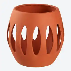 Windlicht aus Terracotta, ca. 19x19x18,5cm