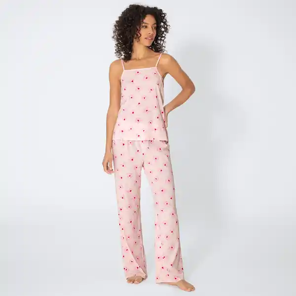 Bild 1 von Damen-Schlafanzug mit Blumenmuster, 2-teilig