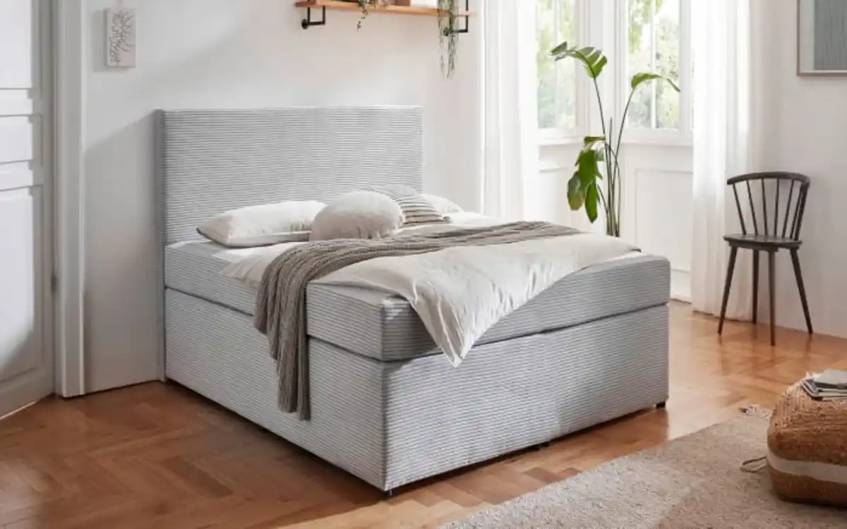 Bild 1 von Boxspringbett Aspen, silber, 120 x 200 cm