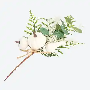 Kunstblume mit Dekokürbis, Länge ca. 30cm
