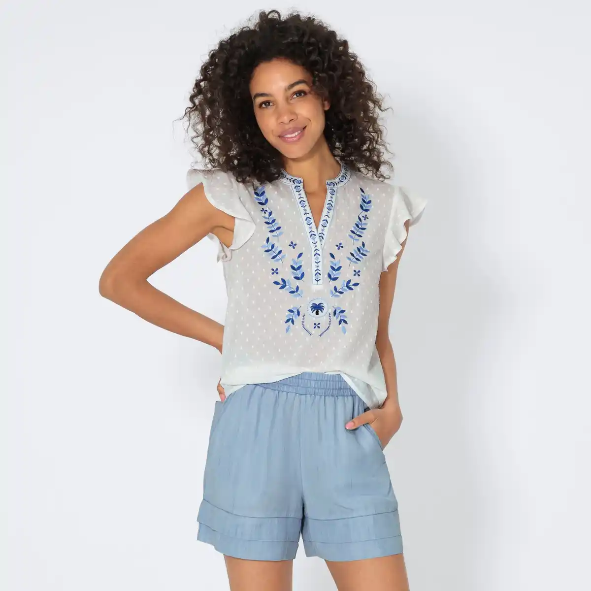 Bild 1 von Damen-Bluse mit Stickerei