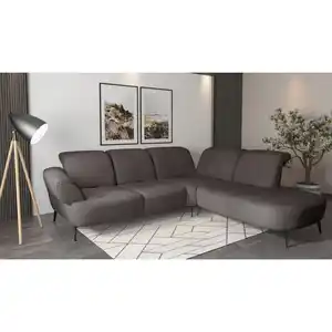 Sit & More Ecksofa Dance E, Graphit, Textil, 5-Sitzer, Ottomane rechts, L-Form, 302x270 cm, Goldenes M, Oeko-Tex® Standard 100, Made in Europe, DGM-Klimapakt, Rücken echt, Armteil links, Wohnzimmer