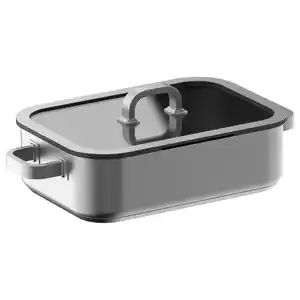 Am Cook Bräter Bräter, hoch, Edelstahl, Metall, rechteckig, 23.5x9.4x34.5 cm, mit Dampfablass,hitzebeständige Griffe, Skalierung, Kochen, Töpfe, Bräter
