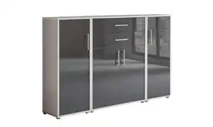 Aktenschrank Office Edition Sw Set 16 Grau, Grau, Anthrazit Hochglanz