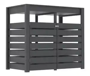 Karibu Mülltonnenbox für 2 Tonnen mit Pflanzdach, 2x 240 l, terragrau
