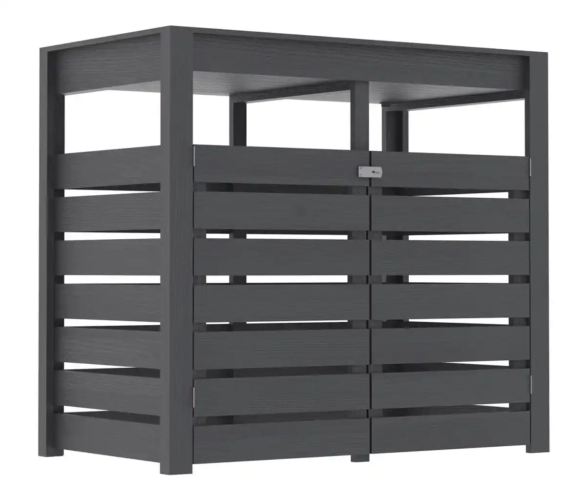 Bild 1 von Karibu Mülltonnenbox für 2 Tonnen mit Pflanzdach, 2x 240 l, terragrau