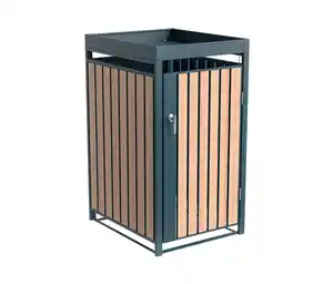 Mülltonnenbox mit Blumenkasten, 1er