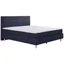 Bild 1 von Carryhome Boxspringbett, Dunkelblau, Textil, H4, 7-Zonen, Höhe ca. 17 cm, 140x200 cm, Topper durchgehend, Matratze in verschiedenen Härtegraden erhältlich, Schlafzimmer, Betten, Boxspringbetten