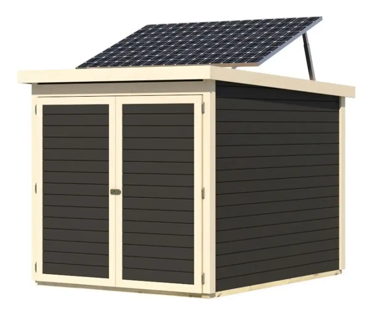 Bild 1 von Karibu Fahrradgarage für 3 Räder mit Solarpaket, 19mm, terragrau