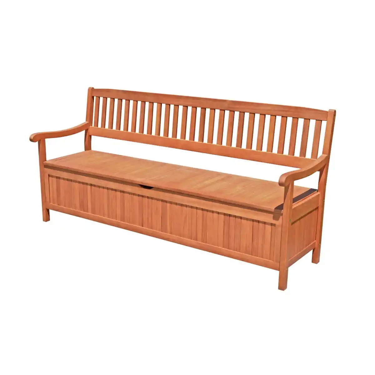 Bild 1 von Gardenson Gartenbank, Braun, Eukalyptusholz, Holz, Eukalyptusholz, vollmassiv, 4-Sitzer, 17x90x59 cm, FSC 100%, Truhe im Sitz, Holzmöbel, Sitzgelegenheiten Holz, Gartenbänke Holz