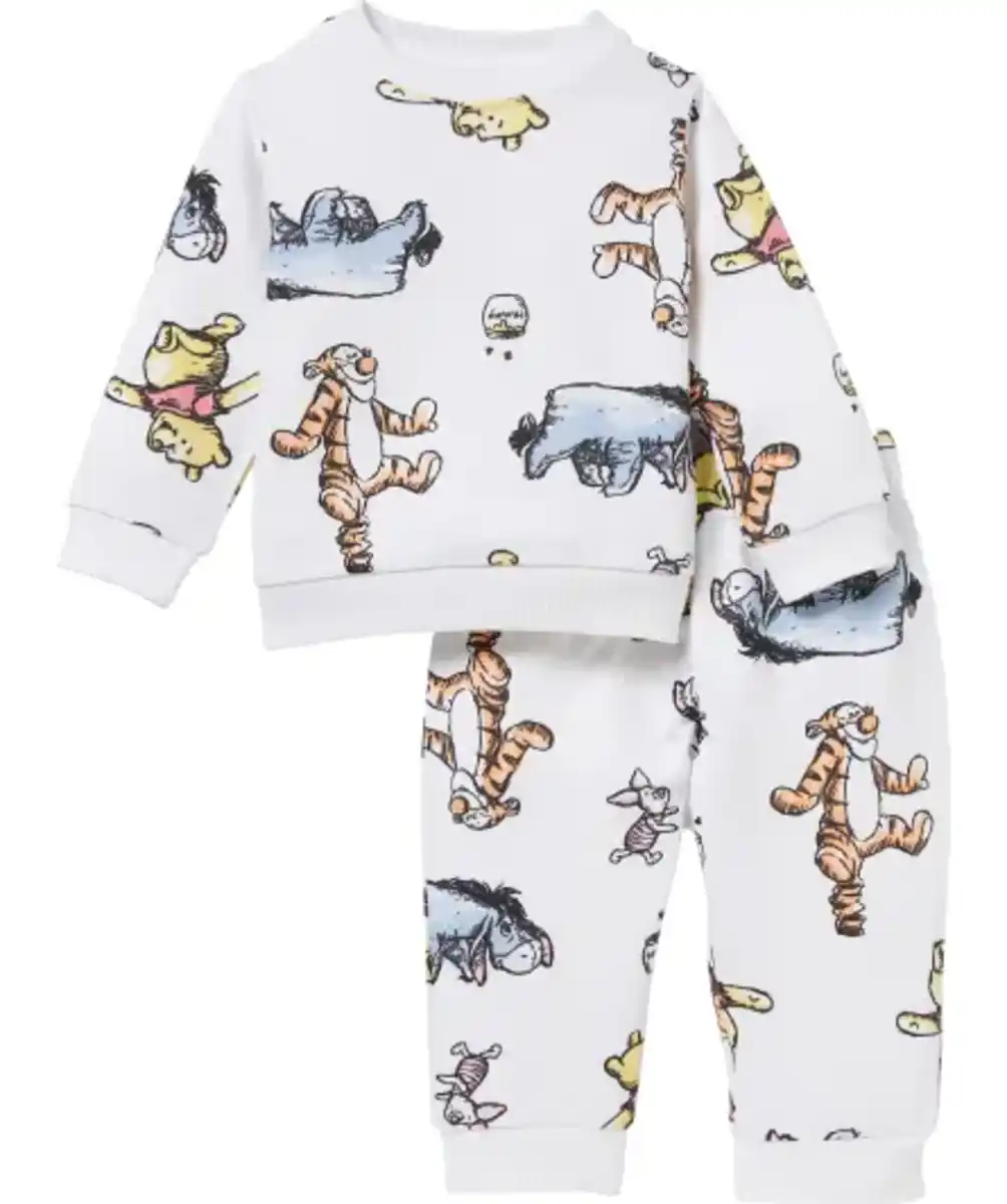Bild 1 von Newborn Winnie Pooh Jogginganzug, weiß gemustert