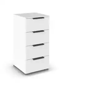 Novel Kommode, Weiß, Metall, 4 Schubladen, 50x81x42 cm, Blauer Engel, Goldenes M, Made in Germany, stehend, in verschiedenen Größen erhältlich, Wohnzimmer, Kommoden & Sideboards, Kommoden
