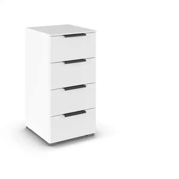 Bild 1 von Novel Kommode, Weiß, Metall, 4 Schubladen, 50x81x42 cm, Blauer Engel, Goldenes M, Made in Germany, stehend, in verschiedenen Größen erhältlich, Wohnzimmer, Kommoden & Sideboards, Kommoden
