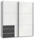 Bild 1 von Schwebetürenschrank Level 36D ca. 200 cm Graphitfarben/Weiß, Graphitfarben, Weiß Hochglanz