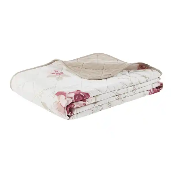 Bild 1 von Tagesdecke Diary Rose Rosa/Weiß ca. 220x240cm, Rosa, Weiß
