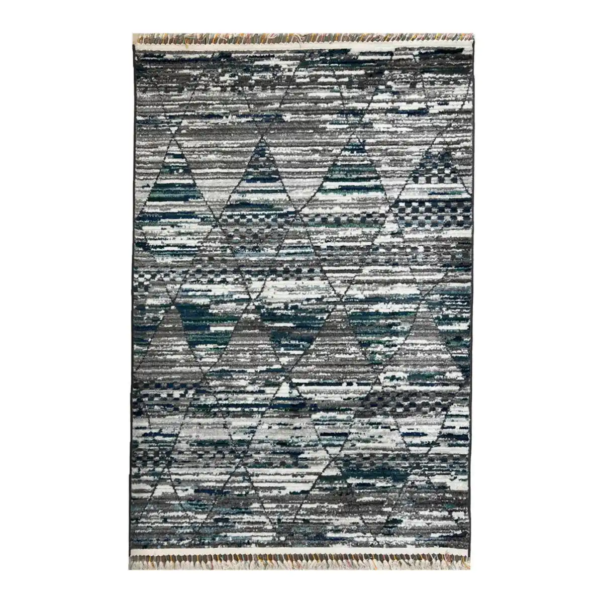 Bild 1 von Novel Läufer Intense, Grau, Weiß, Dunkelblau, Textil, Abstraktes, rechteckig, 80x300 cm, Teppiche & Böden, Teppiche, Moderne Teppiche