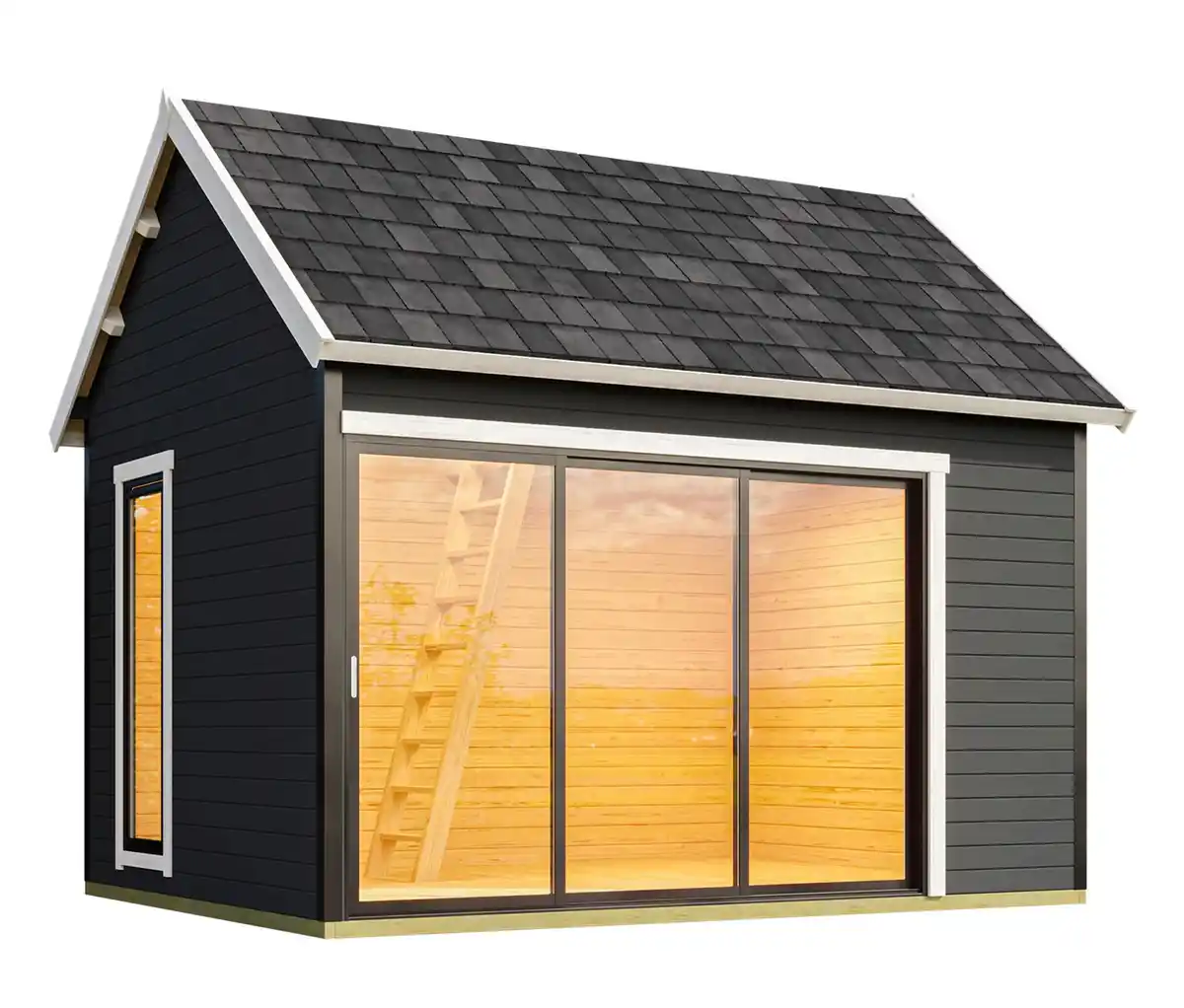 Bild 1 von Weka Designhaus mit Schlafboden »M445A«, 44 mm Wandstärke