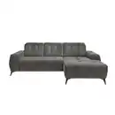 Bild 1 von Livetastic Ecksofa, Grau, Textil, Uni, 4-Sitzer, Ottomane rechts, L-Form, 258x180 cm, Made in EU, Typenauswahl, Stoffauswahl, seitenverkehrt erhältlich, Rücken echt, Armteil links, rechts, USB-Ansc