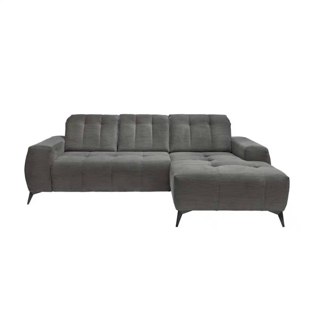 Bild 1 von Livetastic Ecksofa, Grau, Textil, Uni, 4-Sitzer, Ottomane rechts, L-Form, 258x180 cm, Made in EU, Typenauswahl, Stoffauswahl, seitenverkehrt erhältlich, Rücken echt, Armteil links, rechts, USB-Ansc
