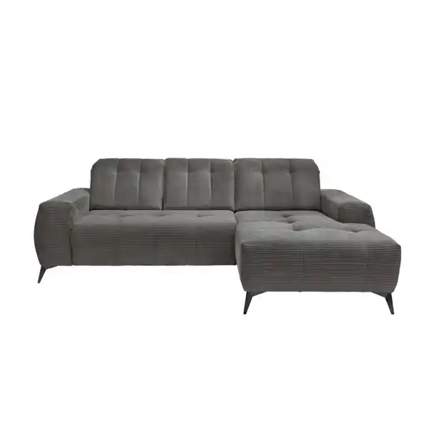 Bild 1 von Livetastic Ecksofa, Grau, Textil, Uni, 4-Sitzer, Ottomane rechts, L-Form, 258x180 cm, Made in EU, Typenauswahl, Stoffauswahl, seitenverkehrt erhältlich, Rücken echt, Armteil links, rechts, USB-Ansc
