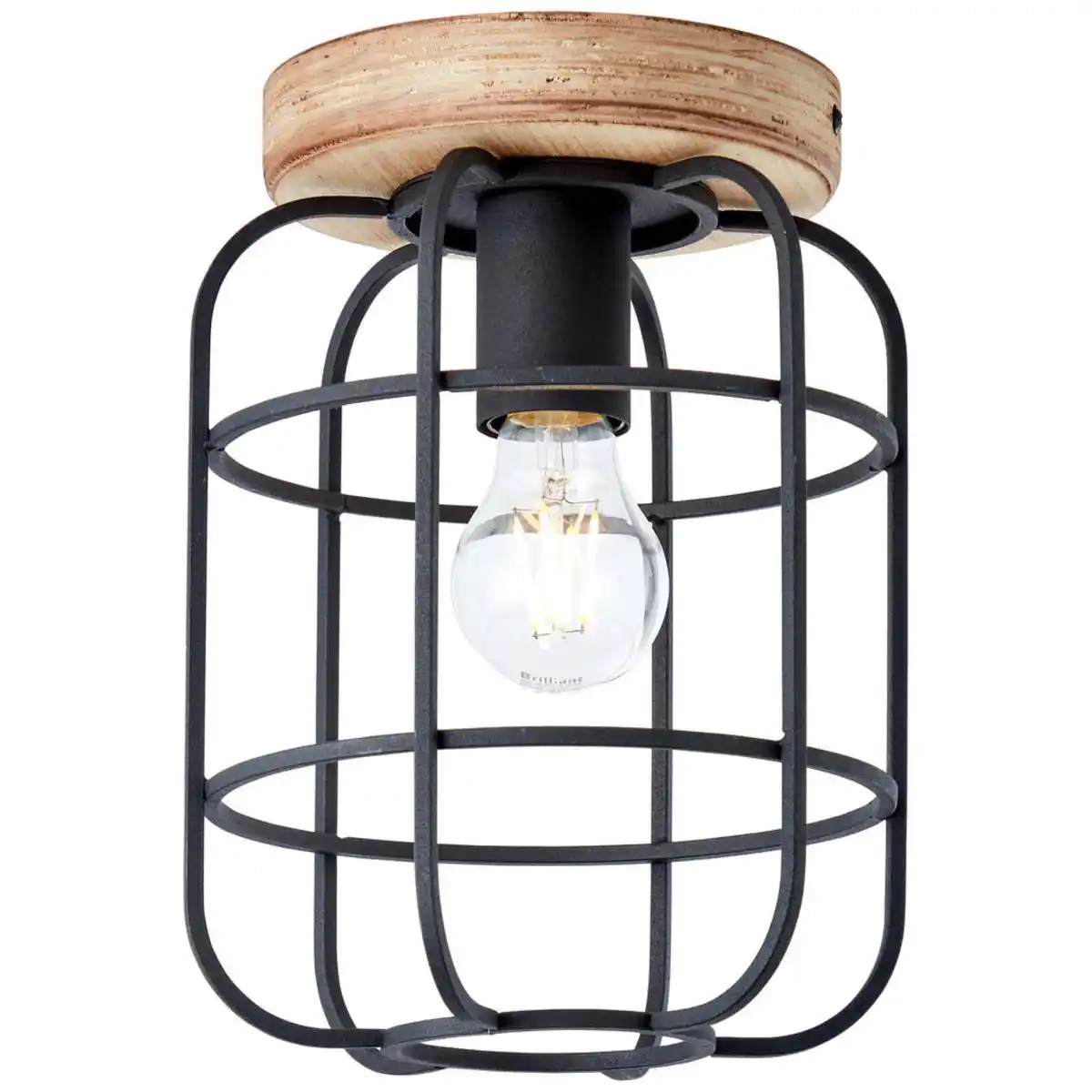 Bild 1 von Brilliant Deckenleuchte, Schwarz, Holz, Metall, 26.8 cm, Lampen & Leuchten, Innenbeleuchtung, Deckenleuchten