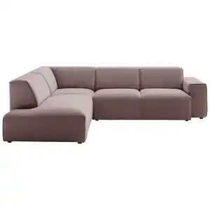 Pure Home Lifestyle Ecksofa, Altrosa, Textil, 3-Sitzer, Ottomane links, L-Form, 270x210 cm, Goldenes M, Oeko-Tex® Standard 100, DGM-Klimapakt, DGM-Emissionslabel, Typenauswahl, Lederauswahl, Stoffau