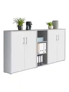 Aktenschrank Office Edition Sw Set 8 Grau/Weiß, Grau, Weiß