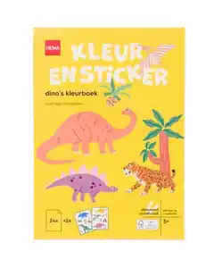 Malbuch mit Aufklebern, Dinosaurier, ab 3 Jahren