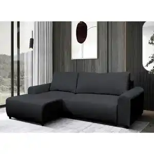 Mid.you Ecksofa, Schwarz, Textil, Ottomane links, L-Form, 250x160 cm, Liegefunktion, Wohnzimmer, Sofas & Couches, Wohnlandschaften, Ecksofas