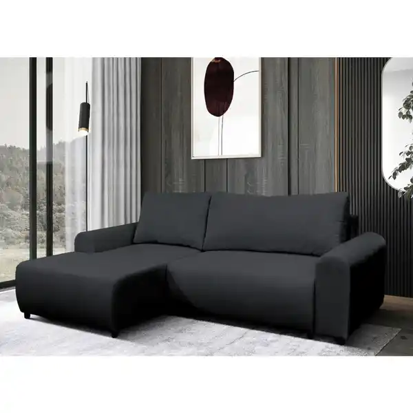 Bild 1 von Mid.you Ecksofa, Schwarz, Textil, Ottomane links, L-Form, 250x160 cm, Liegefunktion, Wohnzimmer, Sofas & Couches, Wohnlandschaften, Ecksofas