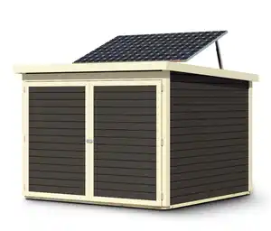 Karibu Fahrradgarage für 4 Räder mit Solarpaket, 19mm, terragrau