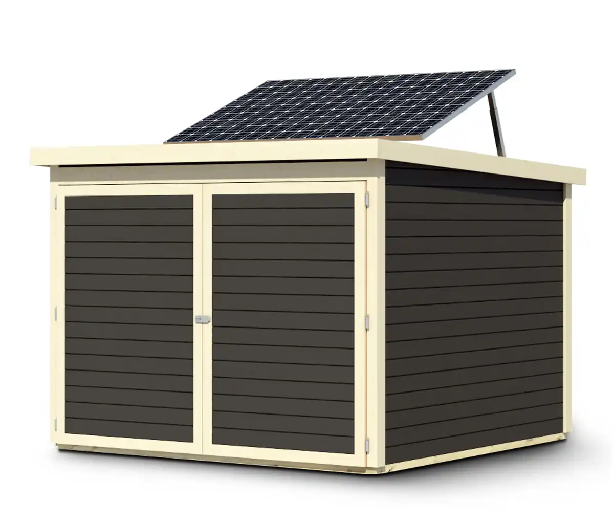 Bild 1 von Karibu Fahrradgarage für 4 Räder mit Solarpaket, 19mm, terragrau