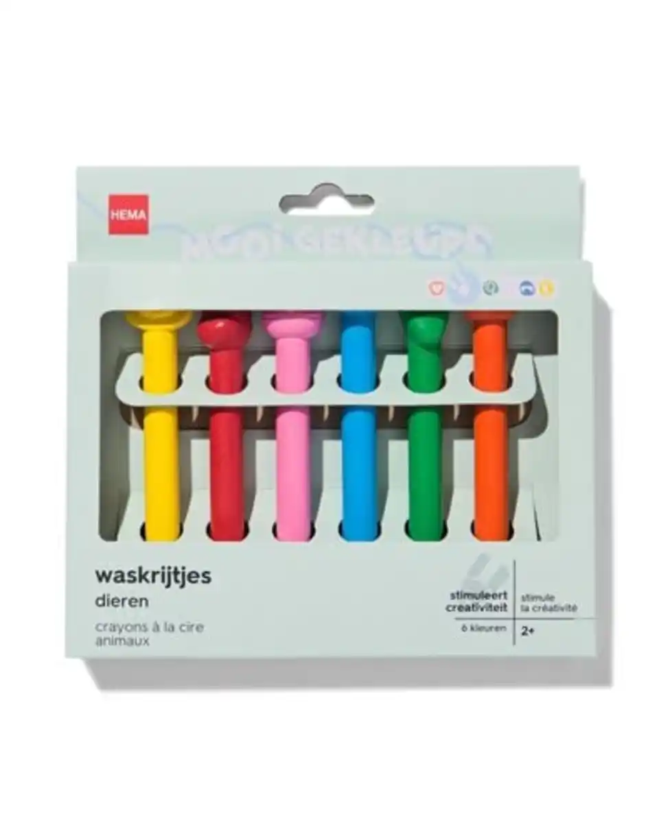 Bild 1 von 6er-Pack Tier-Wachsmalkreiden
