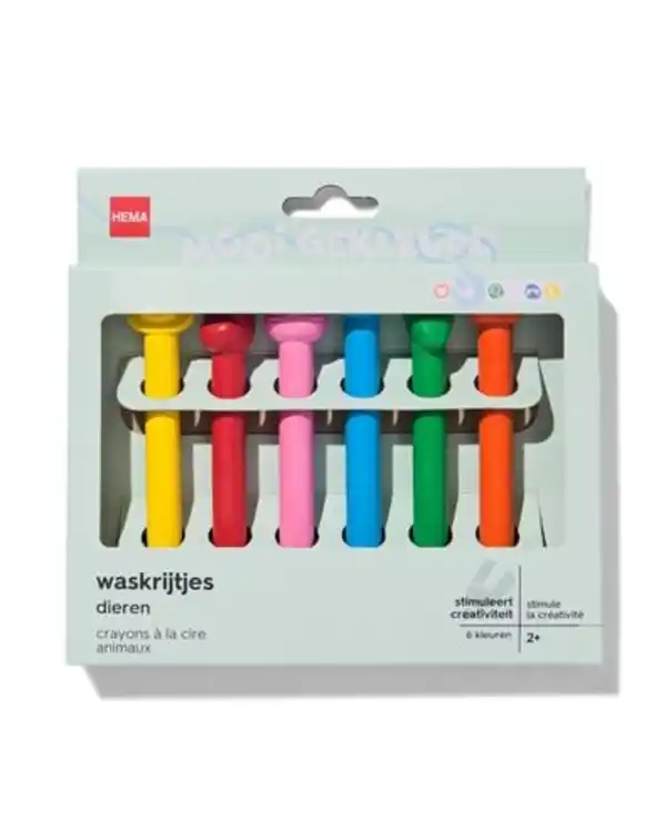 Bild 1 von 6er-Pack Tier-Wachsmalkreiden