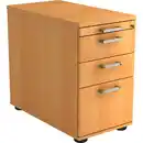 Bild 1 von Venda Anstellcontainer, Buche, Metall, 4 Schubladen, 42.8x72-76x80 cm, Fsc, DIN EN ISO 14001, Beimöbel erhältlich, Arbeitszimmer, Container
