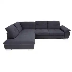 Xora Ecksofa, Dunkelgrau, Textil, Uni, 5-Sitzer, Ottomane links, L-Form, 313x242 cm, Goldenes M, Typenauswahl, Bettkasten erhältlich, Fußauswahl, Stoffauswahl, Armteilvarianten, seitenverkehrt Bett