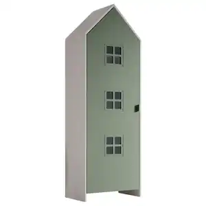 Mid.you Kinderkleiderschrank, Grün, Weiß, Metall, 3 Fächer, 57.6x171.3x37 cm, Babymöbel, Babykleiderschrank