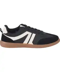 Sneaker mit Samtdetails, schwarz/weiß