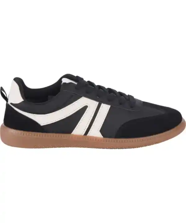 Bild 1 von Sneaker mit Samtdetails, schwarz/weiß