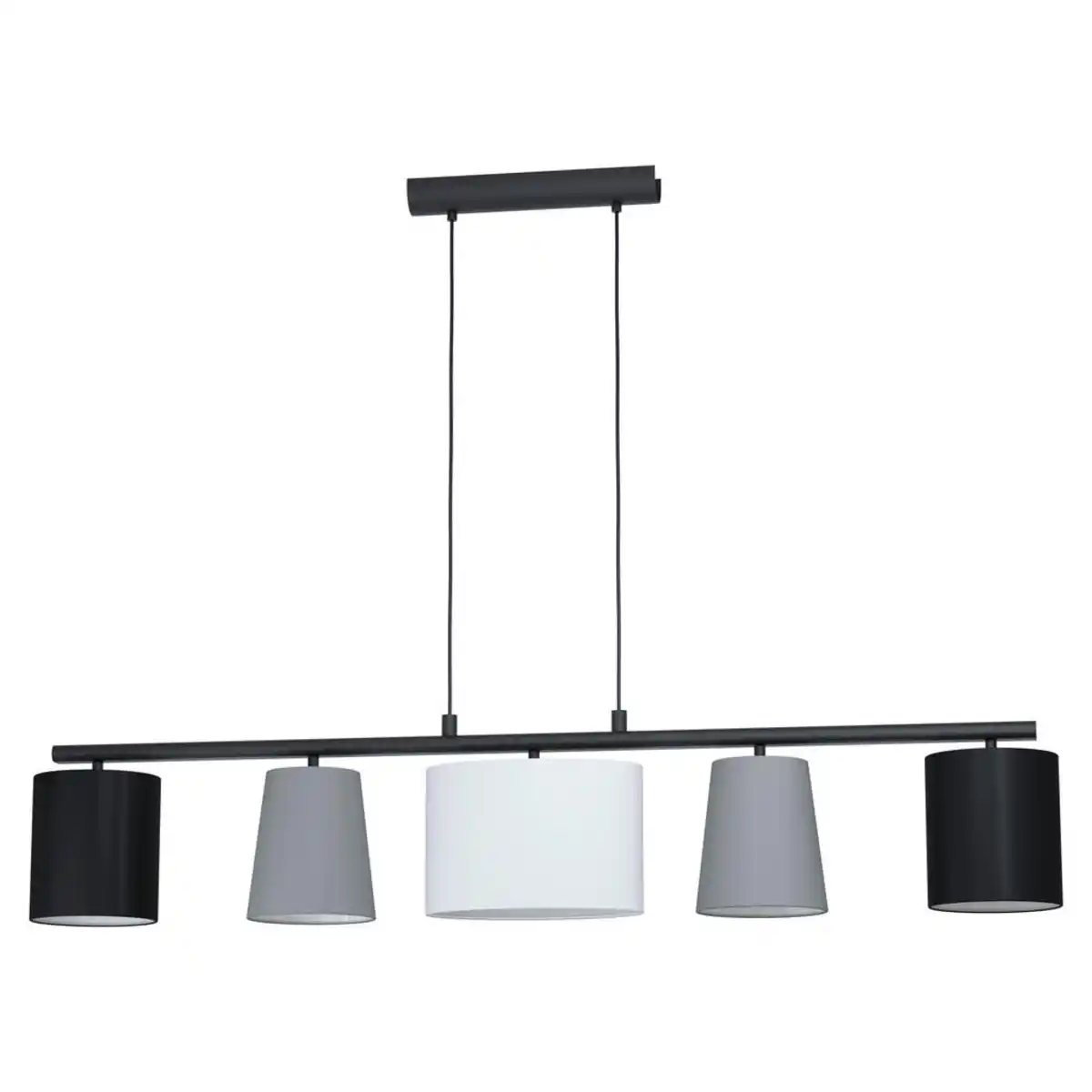 Bild 1 von Eglo Hängeleuchte Almeida, Grau, Schwarz, Weiß, Metall, Textil, 25.5x110x120 cm, Lampen & Leuchten, Innenbeleuchtung, Hängelampen, Esstischlampen