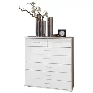 Xora Kommode, Weiß, Kunststoff, 7 Schubladen, 91x103x40 cm, BQ - Bündnis für Qualität, Made in Germany, DIN EN ISO 9001, Typenauswahl, Beimöbel erhältlich, Wohnzimmer, Kommoden & Sideboards, Ko