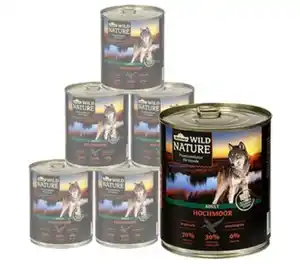 Dehner Wild Nature Nassfutter für Hunde Hochmoor Adult, 6 x 400 g/800 g