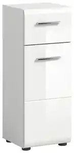 Unterschrank Ice ca. 30x80x30 cm Weiß hochgl., Weiß Hochglanz