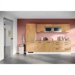 Impuls Küchenleerblock IP 1200, Eiche, Metall, Holzoptik, 7 Schubladen, nur wie online abgebildet bestellbar, 300 cm, Pefc, Goldenes M, Made in Germany, seitenverkehrt erhältlich, höhenverstellbar