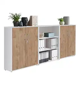 Aktenschrank Office Edition Sw Set 9 Weiß/Eichefarben, Weiß, Eichefarben